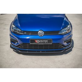 Накладка сплиттер на передний бампер на VW Golf VII R рестайл